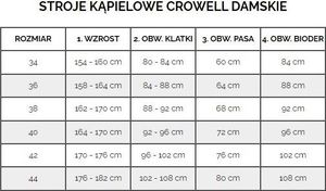 Crowell Kostium kąpielowy damski Angie kol.03 szaro-niebieski 40 4