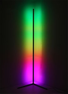 Mozos Mozos Stelaż do biurka czarny z elektryczną regulacją wysokości EDF-PRO-BK + Lampa podłogowa narożna LC-RGB LED biała 23