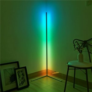 Mozos Mozos Stelaż do biurka czarny z elektryczną regulacją wysokości EDF-PRO-BK + Lampa podłogowa narożna LC-RGB LED biała 43