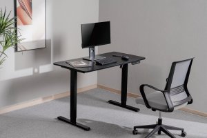 Mozos Mozos Stelaż do biurka czarny z elektryczną regulacją wysokości EDF-PRO-BK + Lampa podłogowa narożna LC-RGB LED biała 10