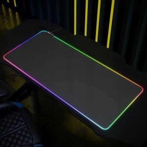 Mozos Mozos Stelaż do biurka czarny z elektryczną regulacją wysokości EDF-PRO-BK + PODŚWIETLANA PODKŁADKA 80x30CM 16