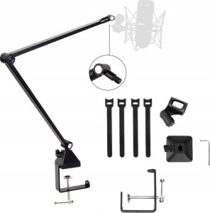 Mikrofon Mozos Mikrofon Mozos USB MKIT-900PRO Gamer + Statyw biurkowy na mikrofon czarny SB42 9