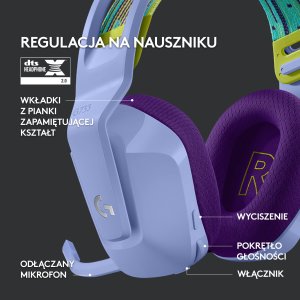 Słuchawki Logitech G733 Lightspeed Fioletowe (981-000890) + G PRO X SuperLight 2 (910-006630) 9