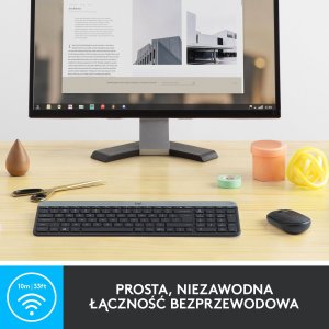 Klawiatura + mysz Logitech MK470 Slim (920-009204) + Brio 100 (960-001585) 11