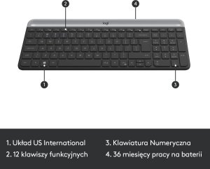 Klawiatura + mysz Logitech MK470 Slim (920-009204) + Brio 100 (960-001585) 3