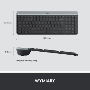 Klawiatura + mysz Logitech MK470 Slim (920-009204) + Brio 100 (960-001585) 5
