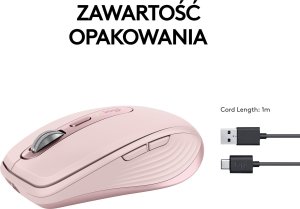 Mysz Logitech MX Anywhere 3S Rose (910-006931) + MX Keys S Bezprzewodowa Graphite US (920-011587) 55