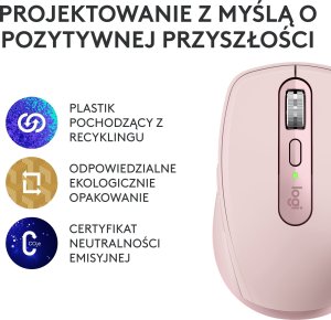 Mysz Logitech MX Anywhere 3S Rose (910-006931) + MX Keys S Bezprzewodowa Graphite US (920-011587) 56