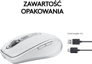 Mysz Logitech MX Anywhere 3S Pale Grey (910-006930) + MX Keys S Bezprzewodowa Graphite US (920-011587) 56