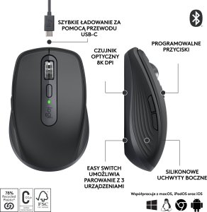 Logitech Wskaźnik laserowy R500s (910-005843) + MX Anywhere 3S Graphite (910-006929) 14