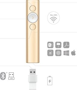 Logitech Spotlight Presentation Remote Złoty (910-004862) + MX Anywhere 3S Graphite (910-006929) 53