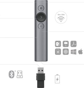 Logitech Spotlight Presentation Remote Szary (910-004861) + MX Anywhere 3S Graphite (910-006929) 8