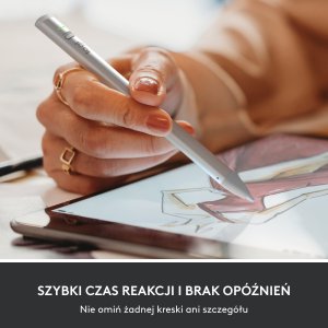Rysik Logitech Crayon - SILVER (914-000074) + Etui Combo Touch do iPad (10th gen) Szare (920-011441) 40