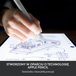 Rysik Logitech Crayon - SILVER (914-000074) + Etui Combo Touch do iPad (10th gen) Szare (920-011441) 7
