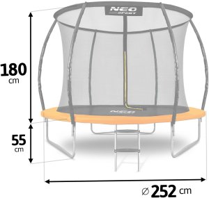 Trampolina ogrodowa Neo-Sport NS-08C201 z siatką wewnętrzną 8.5 FT 252 cm 10