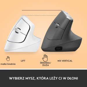 Mysz Logitech Lift Off-White (910-006475) + Ergo K860 (920-010108) 36