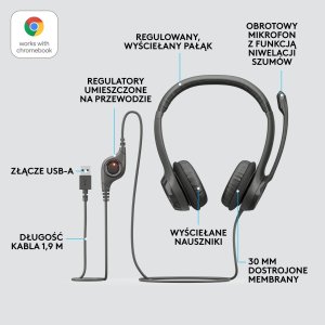 Kamera internetowa Logitech C270 (960-001063) + H390 (981-000406) 15
