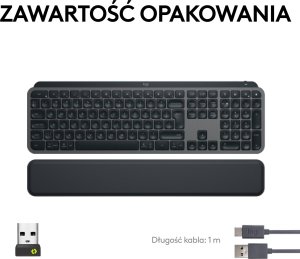 Klawiatura Logitech MX Keys S Plus Bezprzewodowa Graphite US (920-011589) + Brio 100 (960-001585) 32