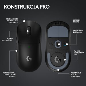 Mysz Logitech G PRO X SuperLight 2 (910-006630) + G Pro X Czarne (981-000818) 24