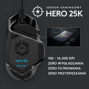 Mysz Logitech G502 Hero (910-005470) + G Pro X Czarne (981-000818) 4