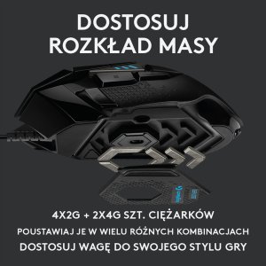 Mysz Logitech G502 Hero (910-005470) + G Pro X Czarne (981-000818) 7