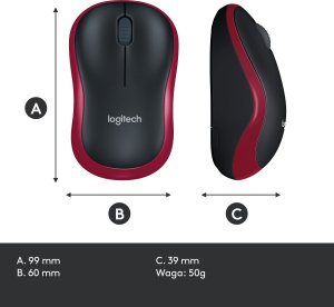 Mysz Logitech M185 Czerwona (910-002240) + Studio Series - GRAPHITE (956-000049) 3