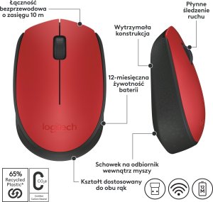 Mysz Logitech M171 czerwony (910-004641) + Studio Series - GRAPHITE (956-000049) 9