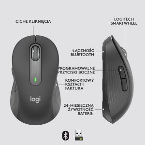 Mysz Logitech M650 Grafitowy (910-006253) + Studio Series - MID GREY (956-000052) 2