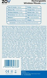 Klawiatura ZOY Klawiatura ZOY ZKB880 + Mysz ZOY bezprzewodowa ZMS88 + Podkładka ZOY żelowa czarna ZMP25 21