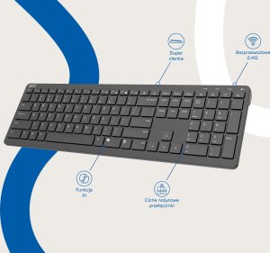 Klawiatura ZOY Klawiatura ZOY ZKB880 + Mysz ZOY bezprzewodowa ZMS88 + Podkładka ZOY żelowa czarna ZMP25 4