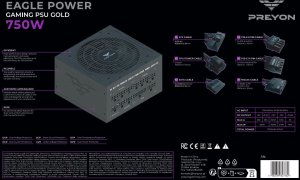 Obudowa PREYON Obudowa PREYON Nest Windy Black + Zasilacz PREYON EAGLE POWER GOLD 750W 28
