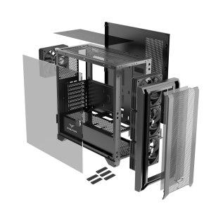Obudowa PREYON Obudowa PREYON Nest Windy Black + Zasilacz PREYON EAGLE POWER GOLD 750W 8
