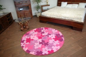 Dywany Łuszczów Dywan dziecięcy PUZZLE fiolet koło, koło 100 cm 11