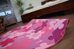 Dywany Łuszczów Dywan dziecięcy PUZZLE fiolet koło, koło 100 cm 17