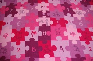 Dywany Łuszczów Dywan dziecięcy PUZZLE fiolet koło, koło 100 cm 9