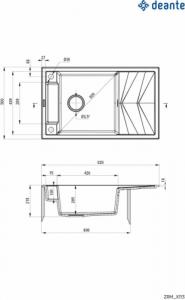 Zlewozmywak Deante Magnetic granitowy magnetyczny 1-komorowy z ociekaczem 2