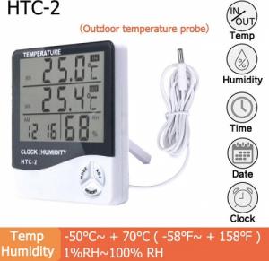 Tradelectra Termometr zewnętrzny z wilgotnościomierzem higrostat pokojowy LCD 3