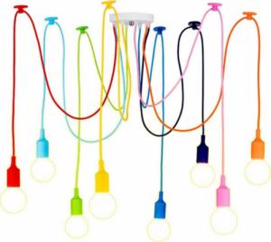 Lampa wisząca Aptel ŻYRANDOL LAMPA SUFITOWA PAJĄK 6 PUNKTÓW E27 kolorowy ZD74L 2