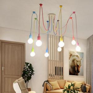 Lampa wisząca Aptel ŻYRANDOL LAMPA SUFITOWA PAJĄK 6 PUNKTÓW E27 kolorowy ZD74L 5
