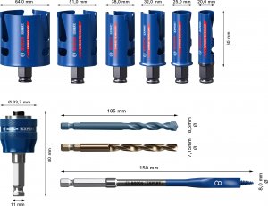 Bosch Zestaw pił otwornic EXPERT Construction Material 20/25/32/38/51/64 mm, 10 szt. 2608900490 4
