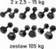 Kawmet ‎‎Hantle Hex żeliwne 12 x Różne rodzaje obciążenia w zestawie 2