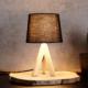 Lampa stołowa Ambiance Lampa stołowa z kloszem abażurem lampka nocna czarna drewniana 30x14cm 2