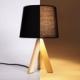 Lampa stołowa Ambiance Lampa stołowa z kloszem abażurem lampka nocna czarna drewniana 30x14cm 3