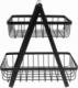 Vilde Koszyk na owoce i warzywa kosz metalowy 2-poziomowy czarny loft 27x17,5x29 cm 9