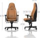 Fotel Noblechairs ICON z prawdziwej skóry - koniak/czarny (GAGC-091) 3
