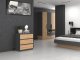 Topeshop KOMODA SZAFKA REGAŁ 3 SZUFLADY M3 ANTRACYT / DĄB ARTISAN 2