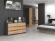 Topeshop Komoda Malwa 6 szuflad M6 140 - antracyt/dąb artisan 2