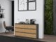 Topeshop Komoda Malwa 6 szuflad M6 140 - antracyt/dąb artisan 7