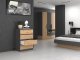 Topeshop KOMODA SZAFKA REGAŁ 4 SZUFLADY M4 ANTRACYT / DĄB ARTISAN 4