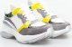 Estetino Sneakersy na koturnie ze wstawkami szare kolorowe-37 5